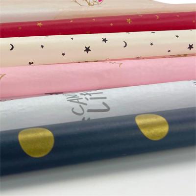 China wrapping papers flowers 2020 packaging paper with stickers gold metallic tissue paper for sale