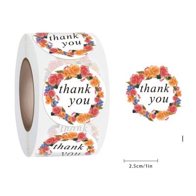 China In stock Sticker Roll 1/1.5 Inch Waterproof PVC Circle Glossy Transparent Sticker Clear Round Wafer Seal With Perforated Line for sale