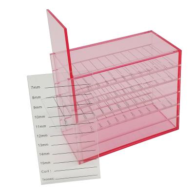 China Clear Customizable Pink Eyelash Extension 2021 Pink Clear False Lashes Boxes With Pull Out Trays for sale