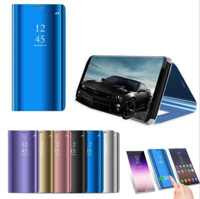 China 100% Eco-friendly Phone Cases For Galaxy S20 S10 S9 S8 Plus S6 S7 Edge Flip Stand View Phone Mirror Luxury Plating Phone for sale