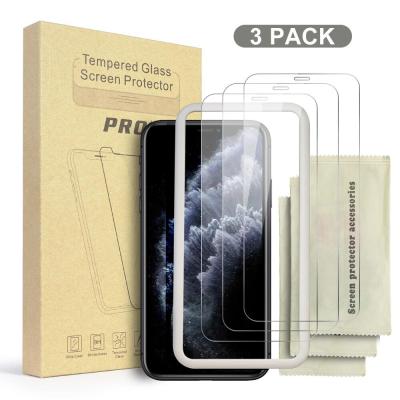 China Anti-oil 3 Pack Tempered Glass For iPhone 12 2.5D 9H 0.3mm Tempered Glass Film Screen Protector For iPhone 12 for sale