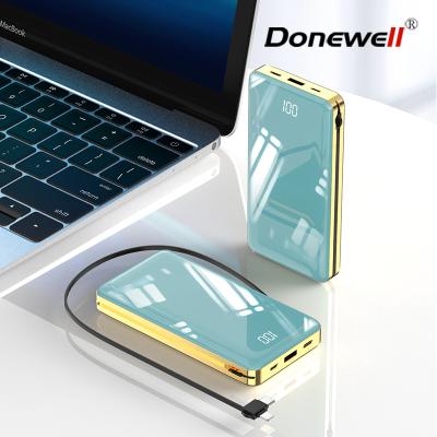 China Wholesale Durable 20000 MAH High Capacity Mirror Digital Display Power Fast Charging Bank With Cable for sale