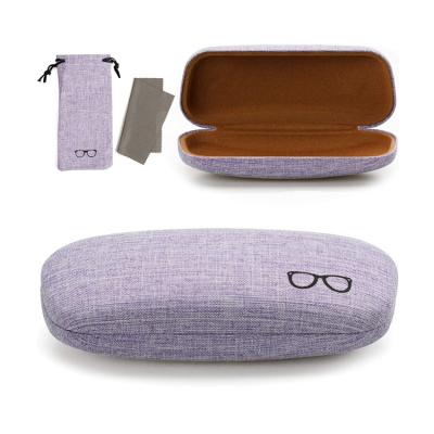 China Cloth Hard Shell Eyeglasses Glasses Case Glass Canvas and Glass Cloth Bag Set for sale