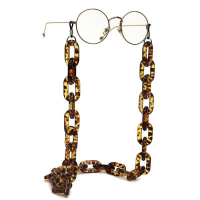 China Fashoin Leopard Acrylic Glass Reading Sunglasses Chain Simple Hanging Neck Glass Plastic Chain for sale