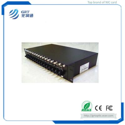 China Reliable 10/100/1000M Rack Mounted Fiber Optical Media Converter with 16 sloth for sale