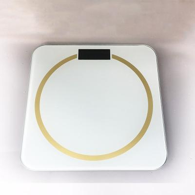 China Bathroom Personal Electronic Body Weight Scale Tempered Glass 180Kg Digital Scales 280*280*4.5MM for sale