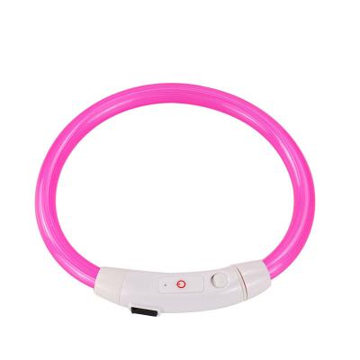 China Lights Flashing Bestselling USB Wire Adjustable Rechargeable Glow Up LED Dog Collar Light For Dog for sale