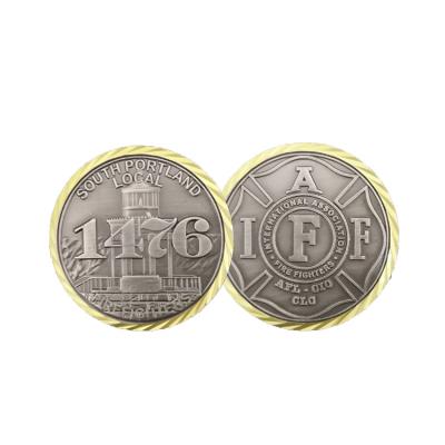 China Europe international association empty firefighters coins for sale