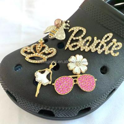 China Custom Made Custom Designer Clog Accessories High Grade Metal With Diamonds Croc Shoe Charms Decoration Accessories for sale