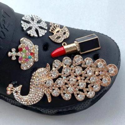 China New Arrival Designer Croc Charms For Croc Custom Bling Diy Hot Selling Metal Decorations Premium Clog Metal With Diamond Designer Shoe Charm for sale