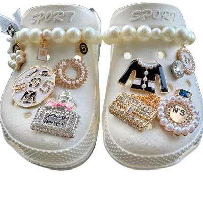 China Designer Charms Insti Hot Recommend Rhinestone Metal Clog Charms For Croc Shoe Accessory On Women Sandal Shoes Decoration for sale