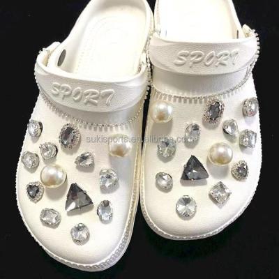 China Clog Designer Luxury Metal Diamond Bling Charms For Croc Charm 2021 Fashion PICS 30 Sale Accessories Shoe Clog for sale