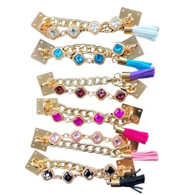 China Hot Sale Metal Shoe Chains Charms Chains Decoration Accessories For Women Ladies Clog Sandal Shoes Croc Charms Chains for sale