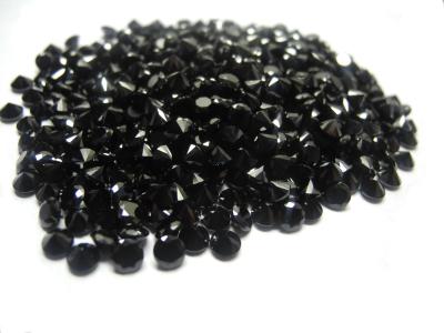 China Round Custom Jewelry Black Spinel Beads With Diamond Cut 2.5mm for sale