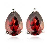 China Red Loose Garnet Gemstones Pears For Necklace / Normal Facted for sale