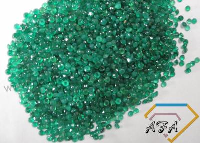 China Round Shape 1.1mm Natural Loose Gemstones Beads Green Agate Rough for sale