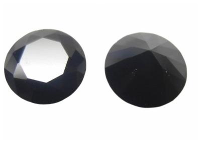 China Loose Gemstone Diamond Cut , Round Natural Black Spinel For Jewelry for sale