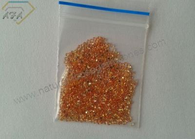 China Diamond Cut Natural Loose Gemstones Bright Orange Sapphire Round for sale