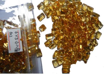 China Square / Pear / Round 9mm x 7mm Yellowish Natural Citrine Loose Gems with Emerald Cut for sale