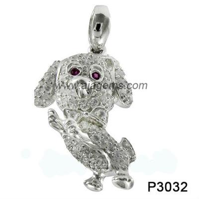 China Black Sapphire 925 Silver Gemstone Jewelry , Rhodolit Gemstone Jewelry Pendant for sale