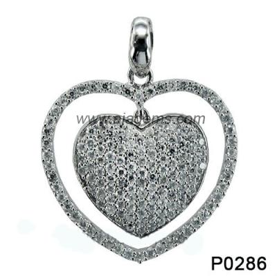 China Fashion Women Heart 925 Silver Gemstone Jewelry White Topaz / Black Sapphire for sale