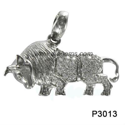 China Cute Animal Black Sapphire Gemstone Jewelry Pendant 925 Silver For Engagement for sale