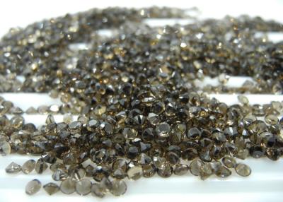 China 3mm  Round Cut Natural Loose Gemstones Smoky Quartz For Jewelry Ring for sale