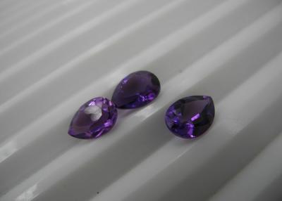 China 4mm x 3mm Pears  Natural Amethyst Gemstones , Natural Gemstone Beads 0.14cts for sale