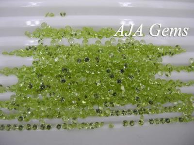 China Green 2.0mm Peridot Round Loose Gemstones For Earring Jewelry for sale