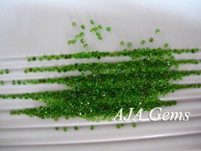 China 3.5mm Chroom Diopside Halfedelstenen Onbehandeld voor Juwelenreeks Te koop