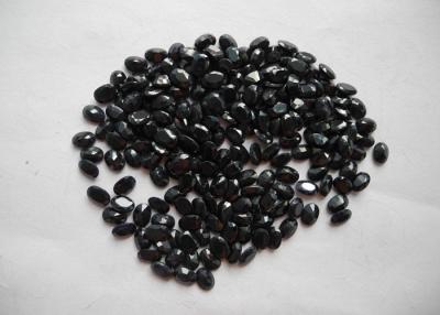 China Loose Natural  4mm x 3mm Black Spinel Jewellery 3mm Untreated Oval for sale