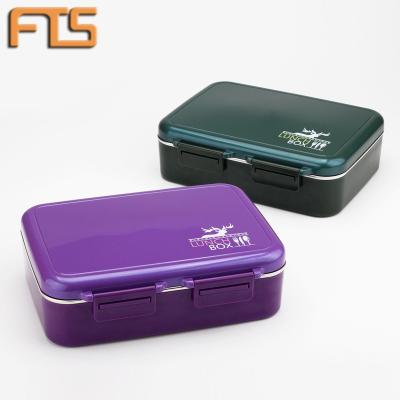 China Custom Printed Modern Square Lunch Box 304 Stainless Steel Logo Office Adults Bento Box Lunch Box 3 Grid Freshness Full Temp Stop for sale