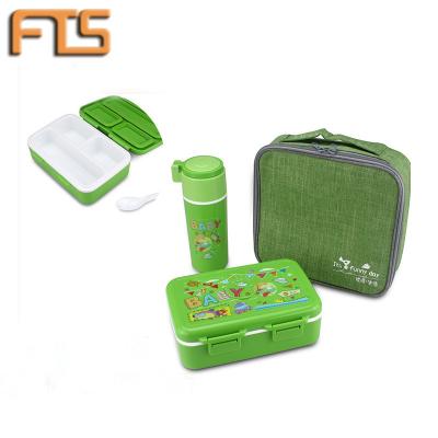 China Freshness Preservation Full Temporary Stop Bento Box Premium Cute Cartoon Plastic School With Bag And Water Bottle Custom Kids Children Lunch Box Set for sale