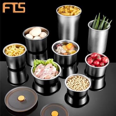 China Freshness Preservation Full Temporary Stop Crisper Coffee Bean Around Jar 304 Stainless Steel Storage Freezer Organizer Custom Airtight Metal Food Container for sale