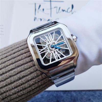 China Other Brand Stainless Steel New Gold Skeleton Watch High Quality Men's Hand-wind Mechanical Wristwatches for sale