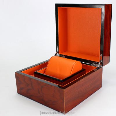 China OEM Handmade Hot Sale High Quality Solid Wooden Watch Packaging Gift Box Watch Display Box Custom Logo for sale