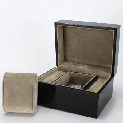 China Watch Packaging High Quality Matte Black Luxury Custom Wooden Watch Box Watch Case Watch Packing Box for sale