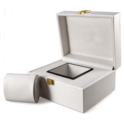 China Hot Selling Luxury Custom High Quality Leather Watch Packaging Box Wholesale PU Logo Watch Box Luxury White Box for sale