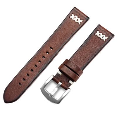 China Wholesale Luxury High Quality Genuine Leather Watch Bands Flexible Watch Bands 26mm Strap for sale