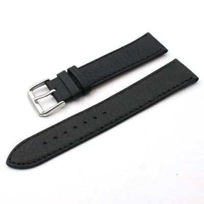 China Flexible Genuine Leather For Several Different Width Black / Brown Custom Leather Watch Band Strap for sale