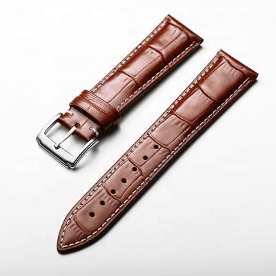 China Flexible Genuine Leather For Different Width Black Brown Custom Leather Watch Strap Several Watch Strap for sale