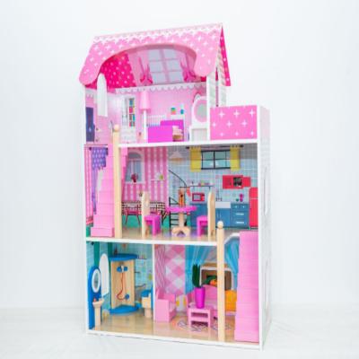 China Pretend Play Toys Wooden Dollhouse With Furniture Accessories Bedroom Dollhouse For Big Girl Preschool Toys Dollhouse For Children for sale