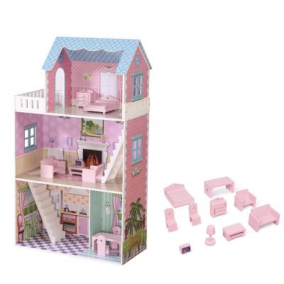 China DIY TOY Factory Wholesale High Simulation Wooden Miniature Dollhouse Role Play Toys With 10pcs Sets OEM for sale