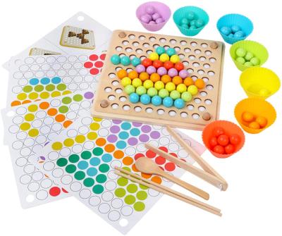 China Kids Color Wooden Ball Matching Board Toys Montessori Educational Game SLWY-45 for sale