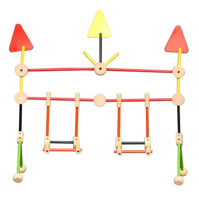 China Educational toy 68pcs china wholesale new wooden DIY wonderful splicing and disassembling device building blocks children's educational toys for sale