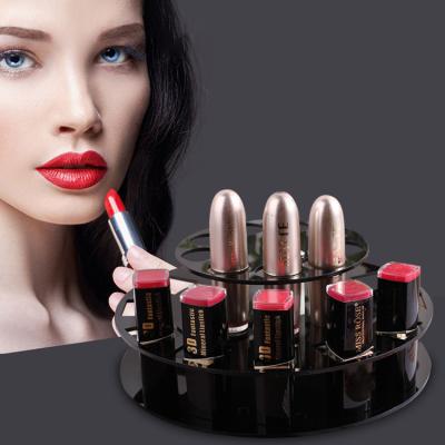 China Top Grade Acrylic With High Clear Acrylic Rotating Lipstick Display Stand Nail Polish Counter Display Rotating Acrylic Lipstick Holder for sale