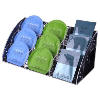 China Bestselling Face Mask Display Box Ladies Face Mask Storage Stand Viable Acrylic Facial Acrylic Custom Logo Acrylic Face Mask Display Stand for sale