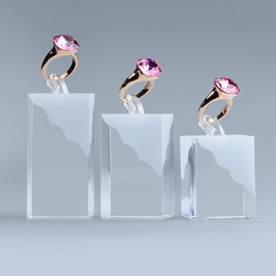 China Top Grade Acrylic With Transparent Hot Selling High Cosmetics Counter Earrings Ring Block Jewelry Acrylic Display Stand for sale