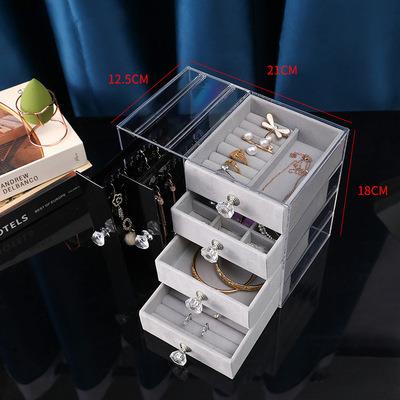 China Portable Earring Ear Storage Box Daily Necessities Jewelry Case Packaging Gift Box Ladies Women Girls Travel Jewelry Box for sale