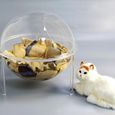 China Removable Transparent Cat Litter Ball Pet Supplies Acrylic Gap Cover Cat House for sale